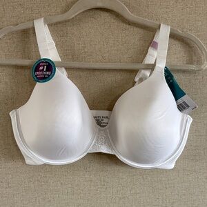 Vanity Fair Beauty Back Smoothing White Bra Sz 36D Full Figure NWT